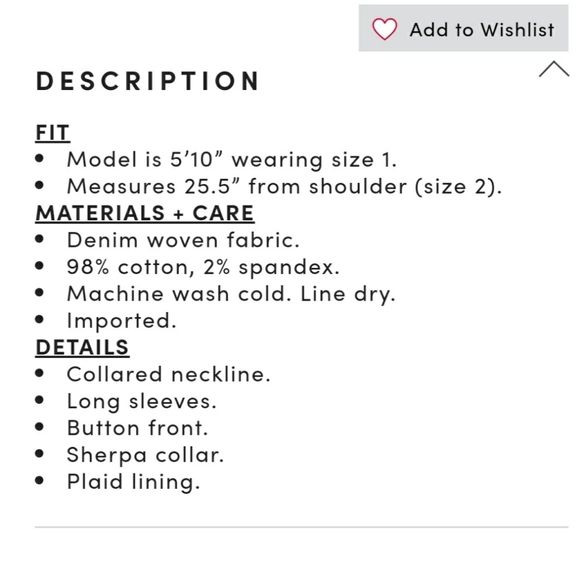 NWT Denim Jacket Sherpa Collar & Plaid Lined - Picture 7 of 16